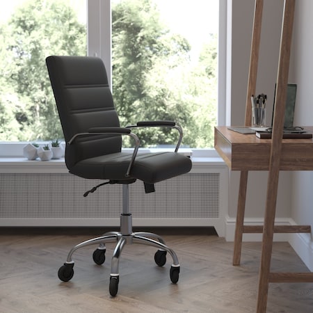 Flash Furniture Black LeatherSoft Roller Wheel Executive Chair GO-2286M-BK-RLB-GG
